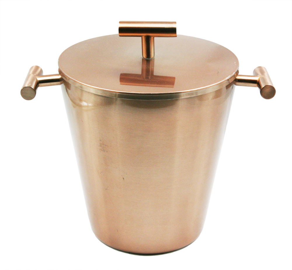 Special design Stainless steel coppering Ice bucket with grip EB-BC64