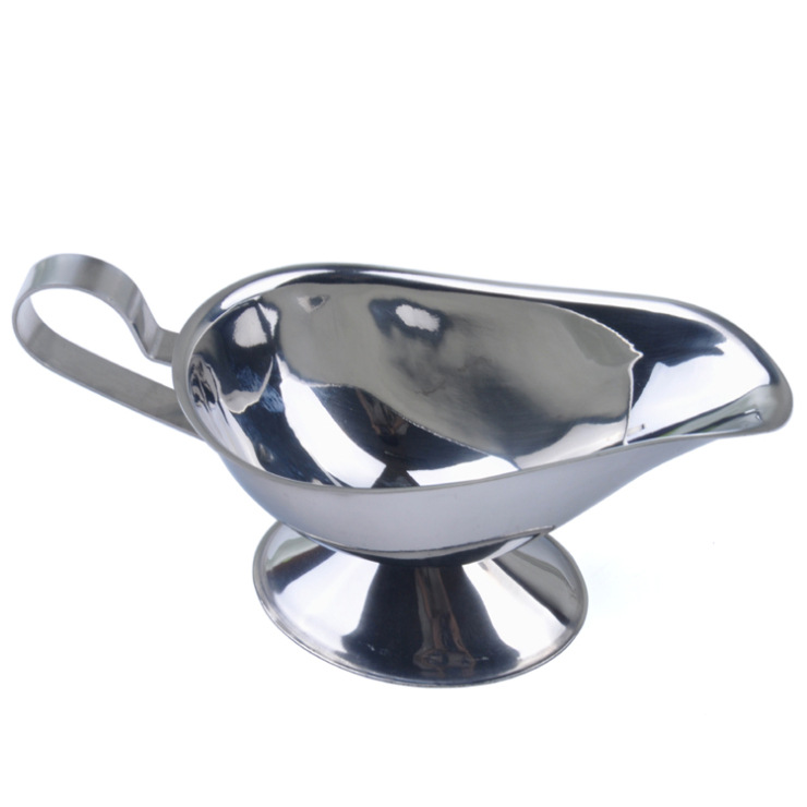 Stainless Steel Beefsteak Gravy Sauce Boat Container Plate EB-SB001
