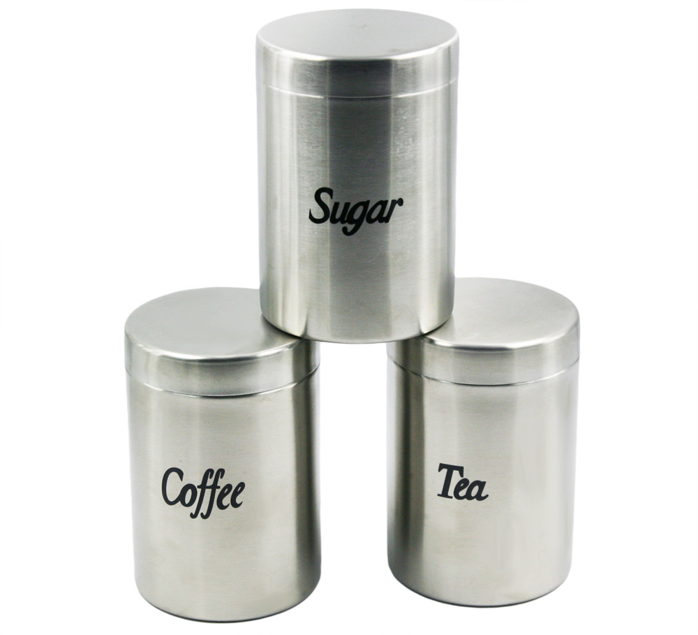 Edelstahl Kanister Kaffee Tee Zucker Container-Set EB-MF020