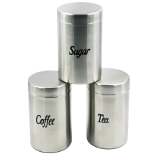 China Stainless Steel Canister Coffee Tea Sugar Container set EB-MF020 manufacturer