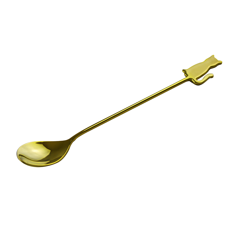 Stainless Steel Cat Shape Gold Spoons