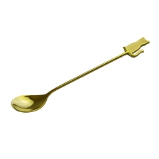 China Stainless Steel Cat Shape Gold Spoons manufacturer