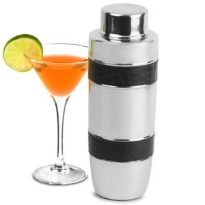 Stainless Steel Shaker à cocktail avec bandes noires