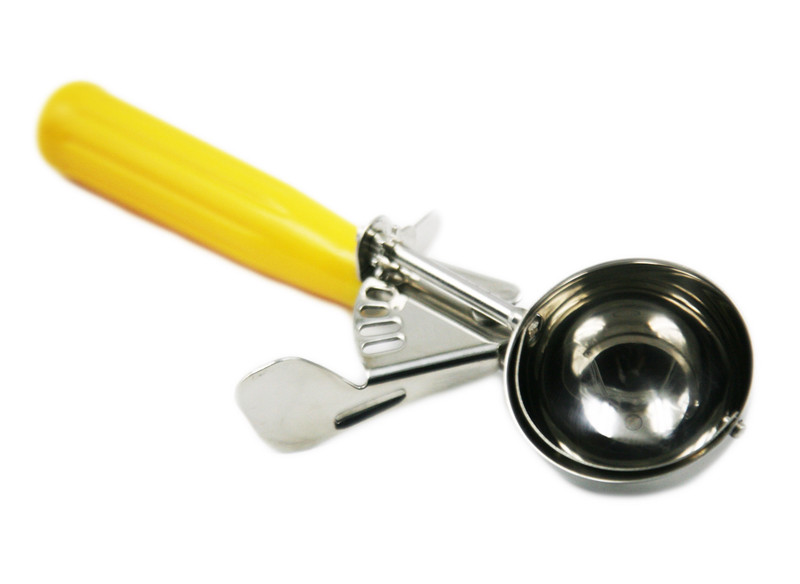 Нержавеющая сталь мороженое совок с желтым ручкой EB-TW43