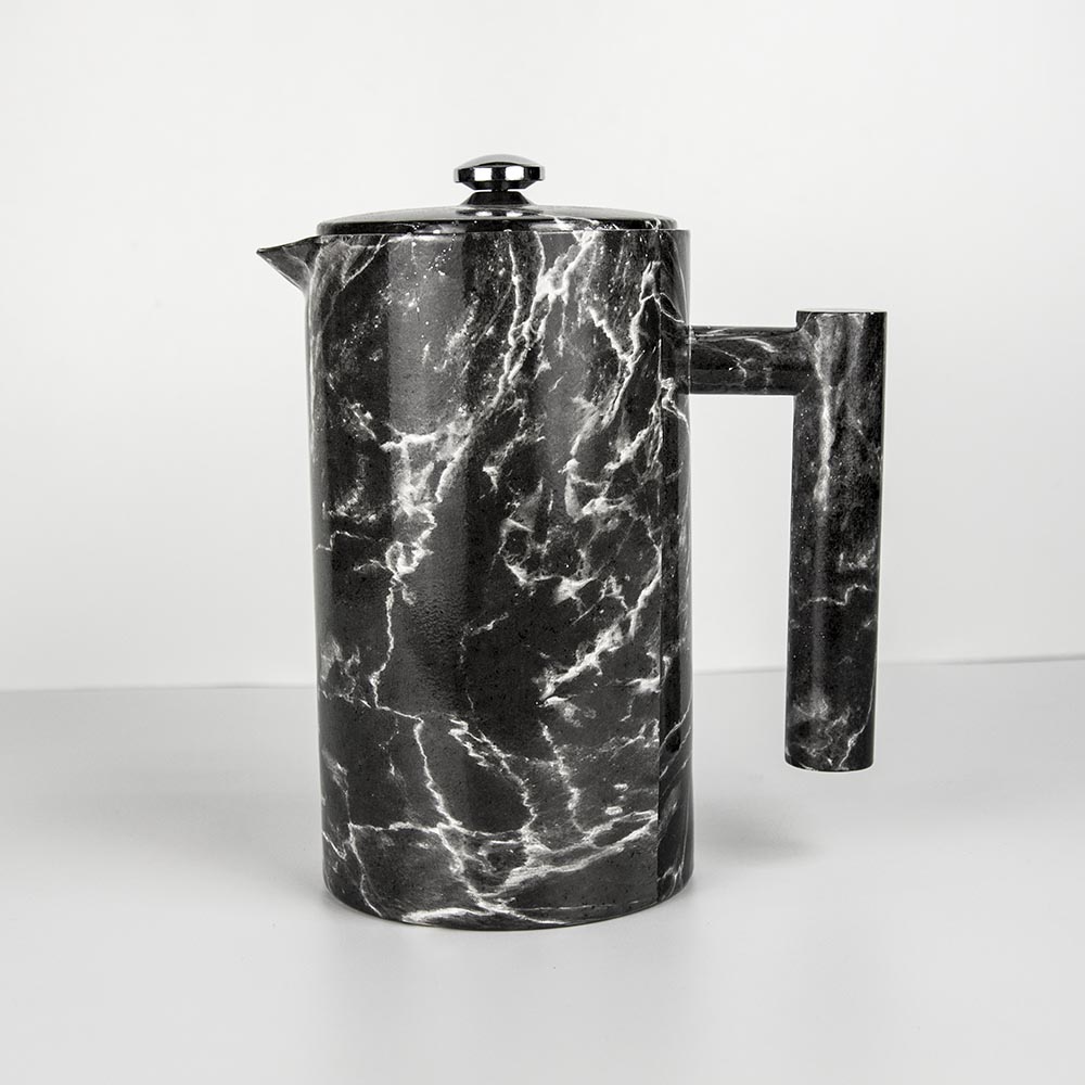 不锈钢大理石纹法式压力机咖啡壶