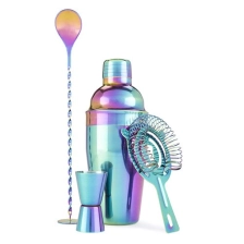 China Stainless Steel Rainbow Color Cocktail Shaker Set manufacturer