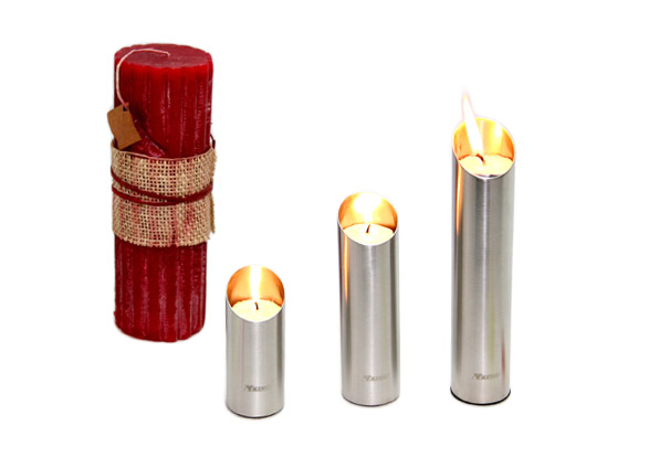 Acciaio inossidabile rotondo Tealight Candle Holder Set EB-CH06