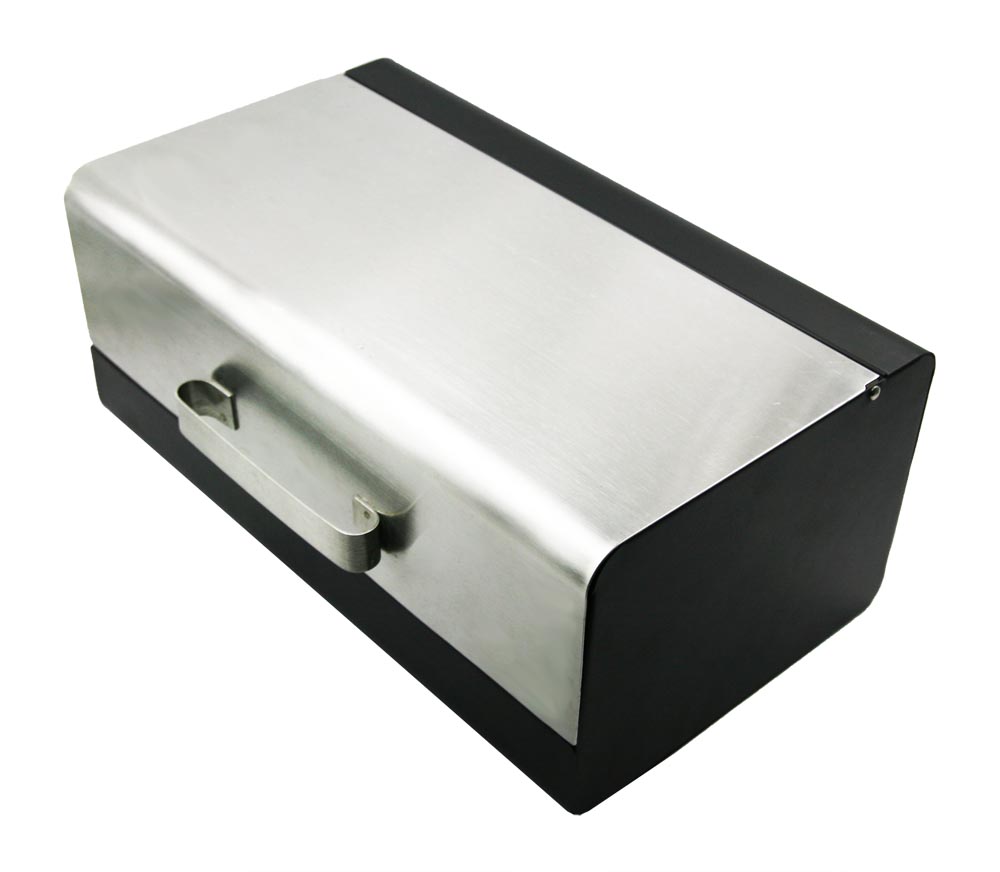 Huche à pain en acier inoxydable boîte à pain carré avec poignées EB-OV12K