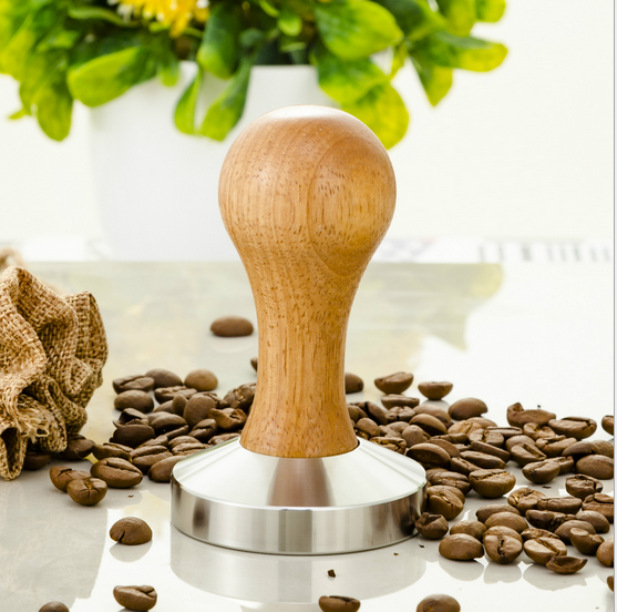 Wooden handle coffee tamper