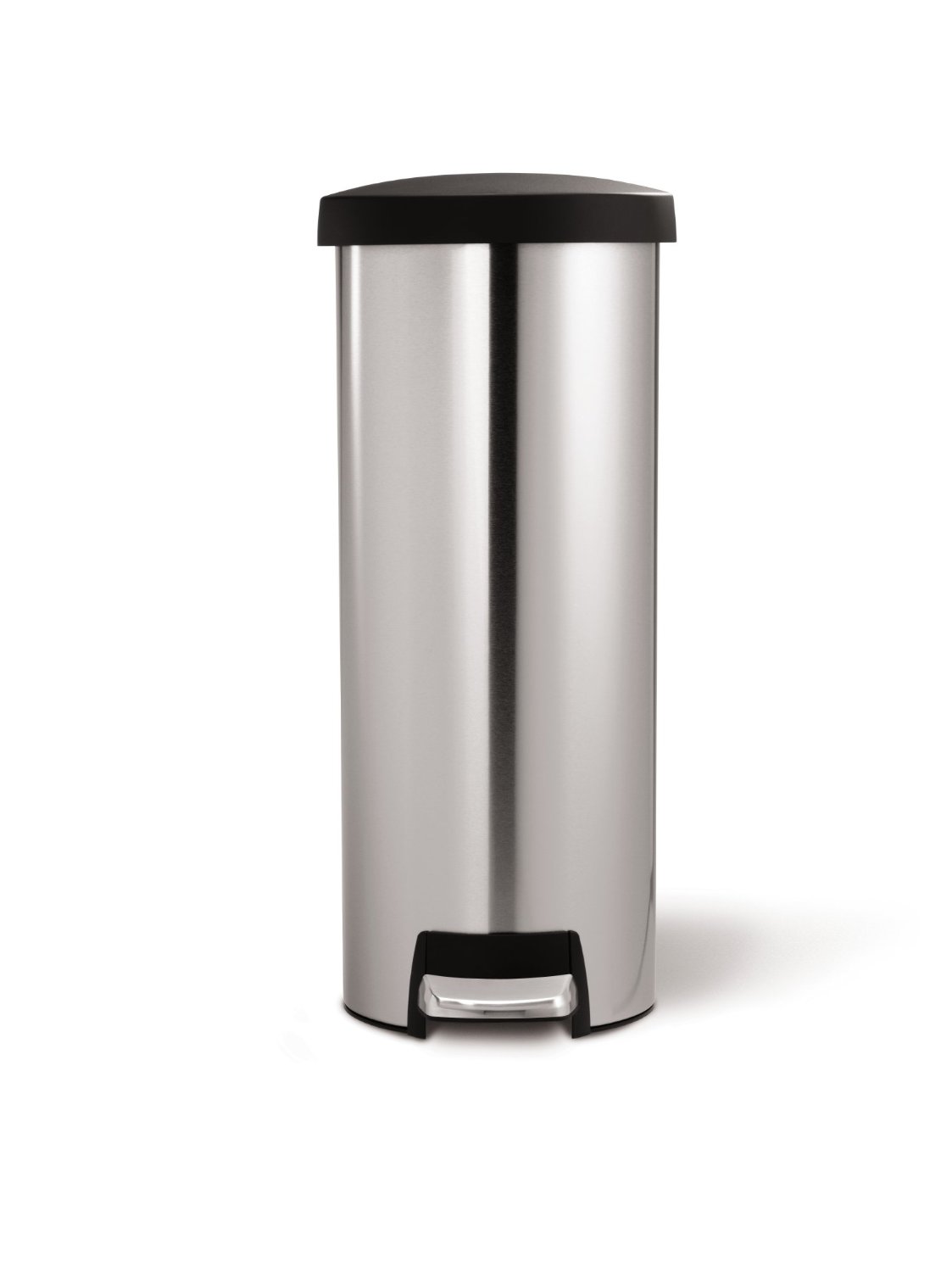 simplehuman 45 litre slim step can - plastic lid - stainless steel trash can EB-P0071
