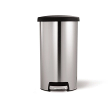 China simplehuman 45 litre slim step can - plastic lid - stainless steel trash can EB-P0071 manufacturer