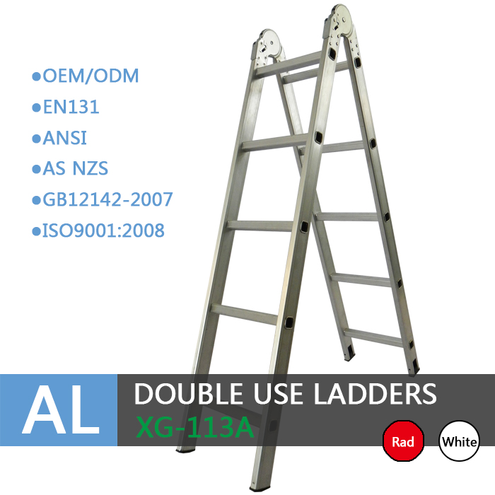 Aluminio xingon 3-en-1 Switchback escalera con grandes juntas EN131/ANSI