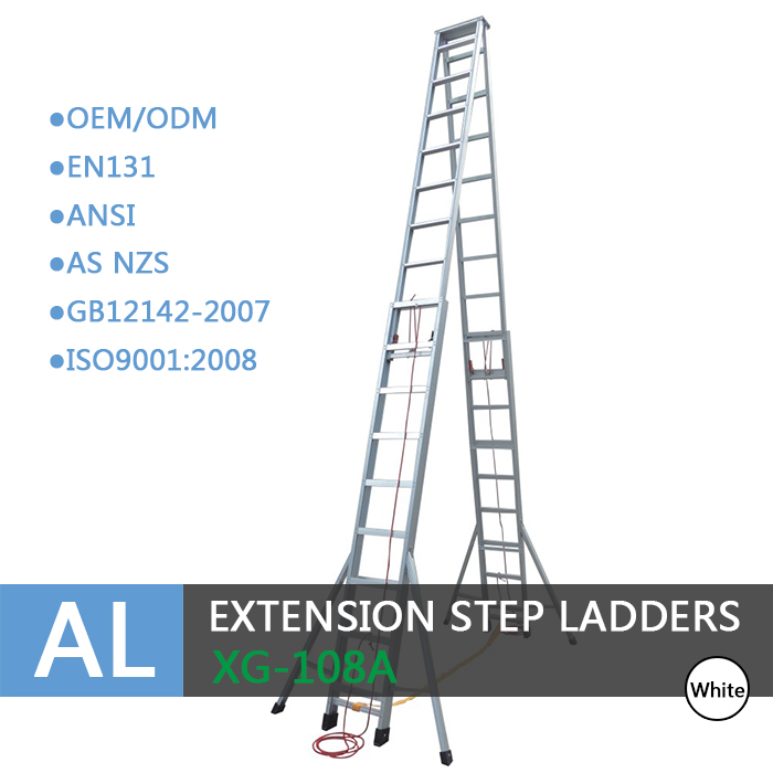 Xingon aluminio resistente doble cara extensión paso escalera GB XG-108A