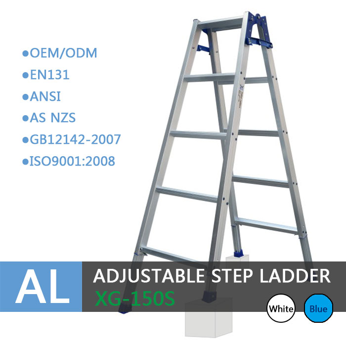 Xingon aluminum double use 2-way extension/adjustable step ladder with EN131