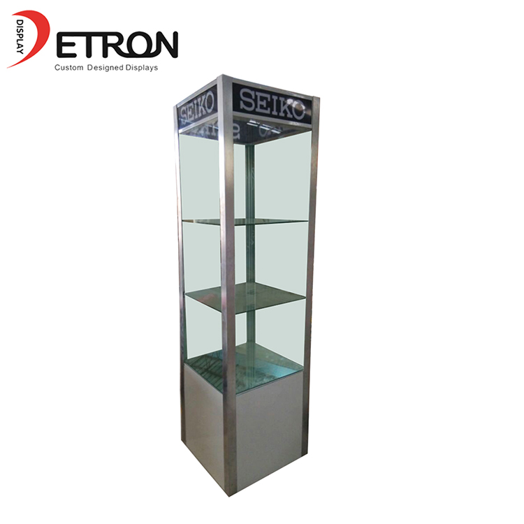 China factory OEM metal flooring glass display cabinet for watch