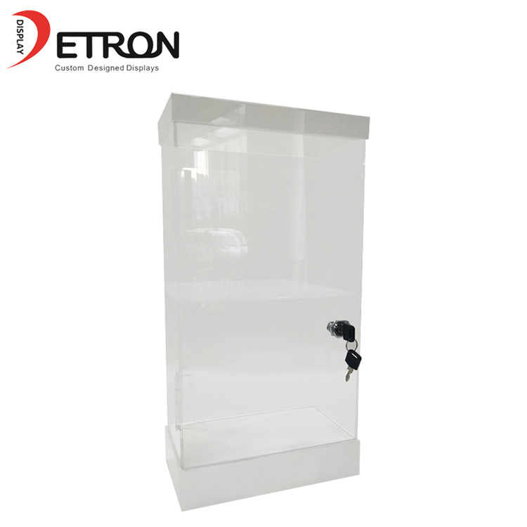 China factory customized 2 tier clear acrylic whiskey bottle liquor display case with locked