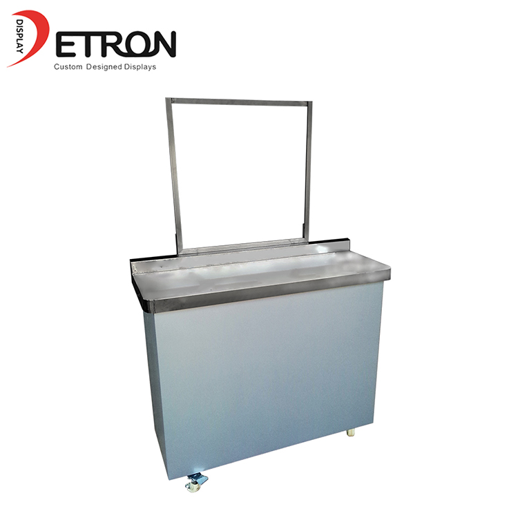 China manufacturer supermarket customized stainless steel metal display promotional table