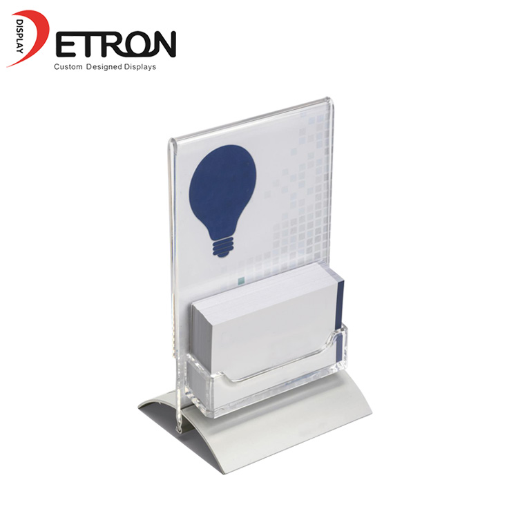 Customized T-shape clear acrylic flyer card display holder for business card