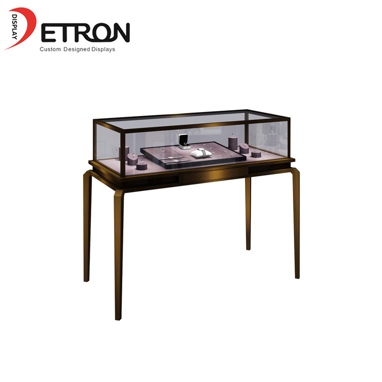 Customized high grade metal glass jewelry store display case for jewelry