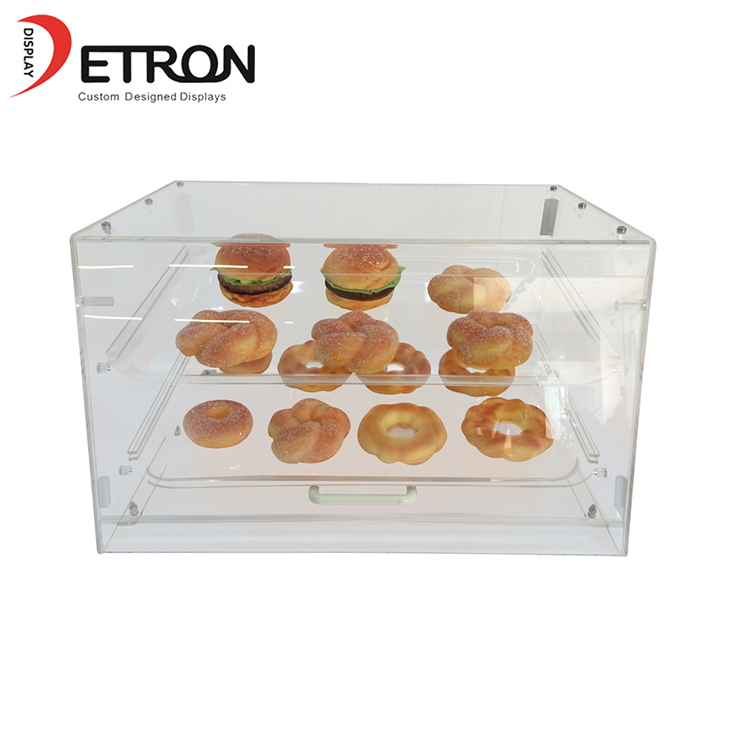 Customized two tiers clear acrylic bread cake display stand