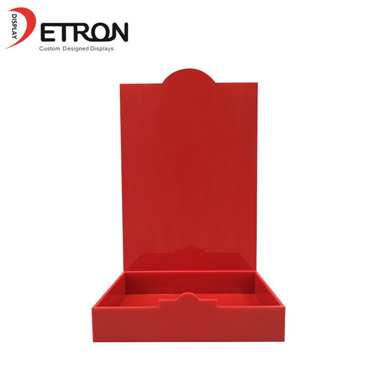 Factory direct customized red acrylic glorifier countertop display stand for wine bottle