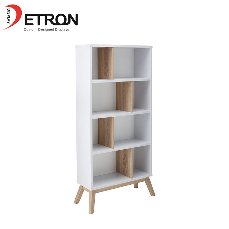Household 4 tiers flooring wooden display cabinet for living room