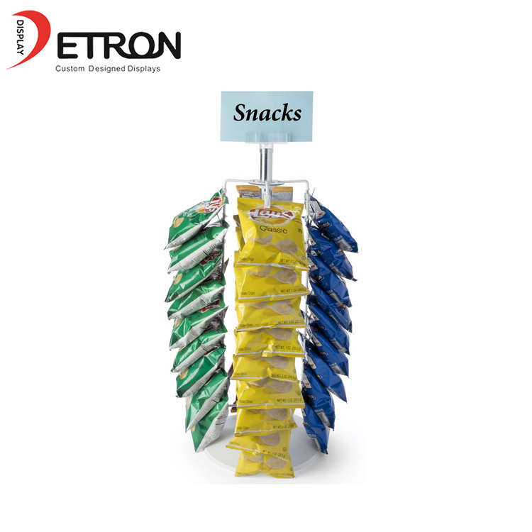 Metal wire countertop snack rotating display stand