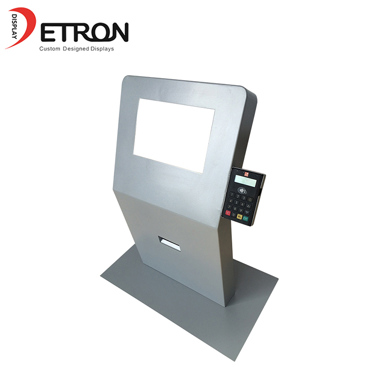 New Design metal countertop oem pos machine display shelf with screen