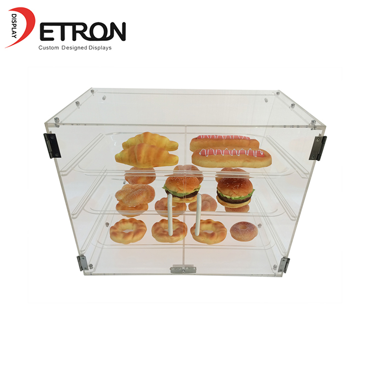 ODM three tiers countertop clear acrylic bread display case