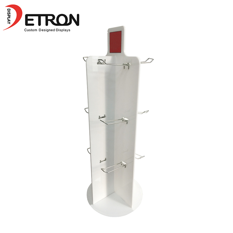 Supermarket retail product hanging rotating acrylic display stand