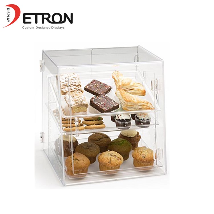 Whosale china supplier clear 3 tier acrylic bakery case bread display cabinet china made
