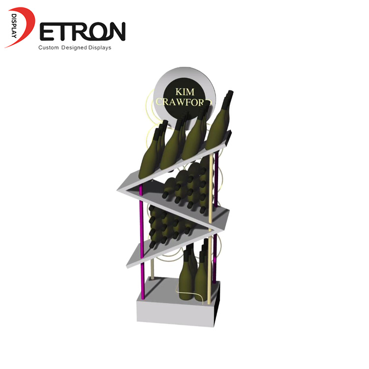 Wine store OEM customized wooden display fixture for wine