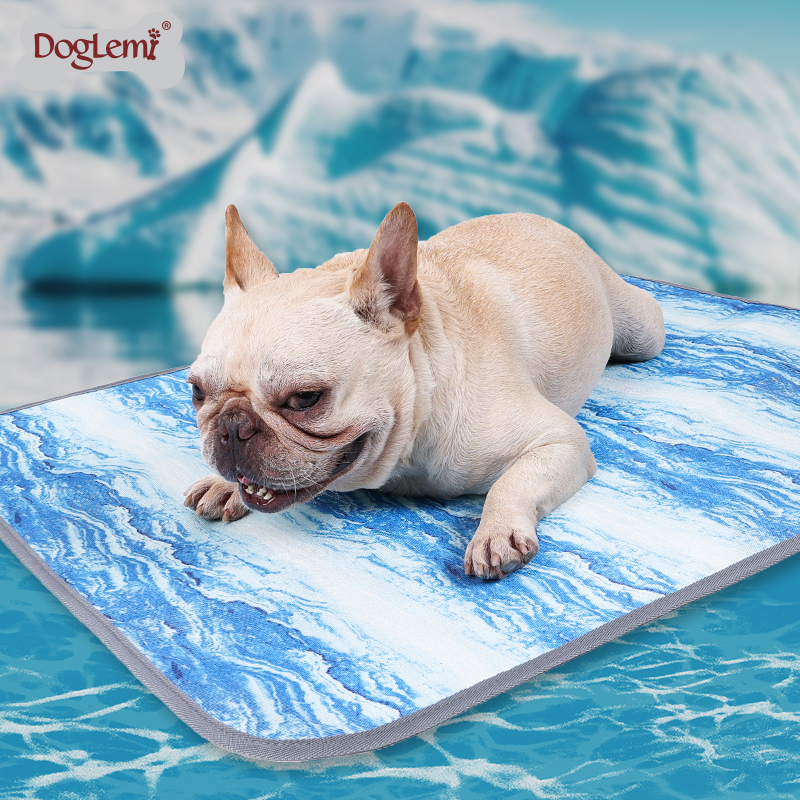 Kühlung Haustierdecke zum Schlafen, Sommer Eis cool Atmungsaktive Hundematte, Marmordesign Hund Kühlkissen