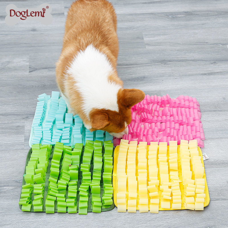 Bricolage connectable bonbons couleurs jelly animal de compagnie snuffs tapis résistant à l'eau fatigant de la formation de chien bol tapis de tapis