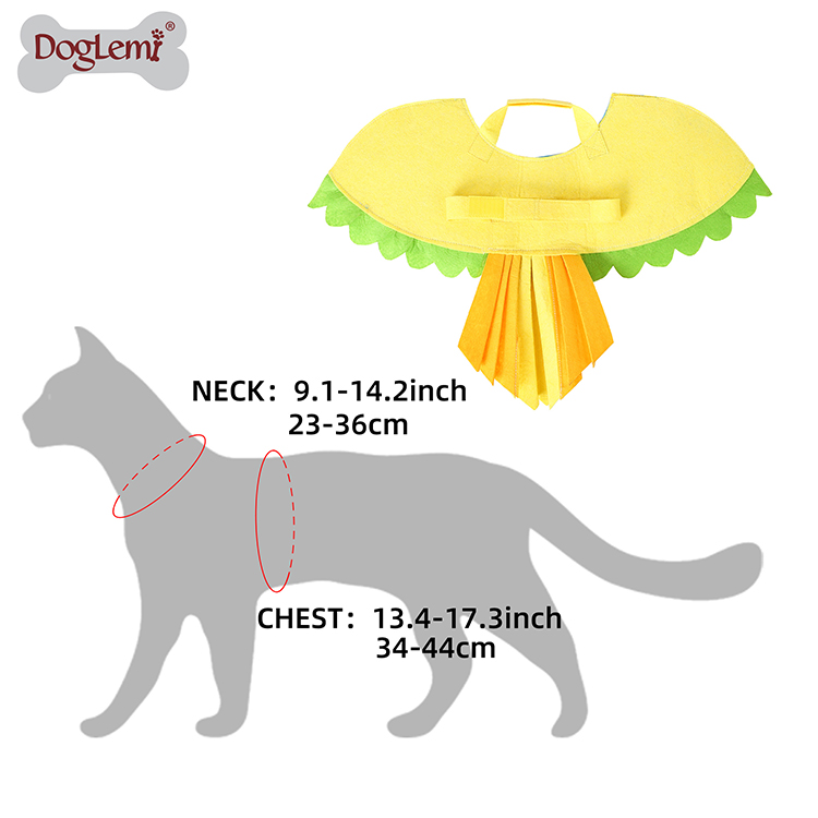 Fancy Bird Design Cat Costume Cosplay Fashion Halloween Festival Party Cat Small Animal Dressing Up Clothing
