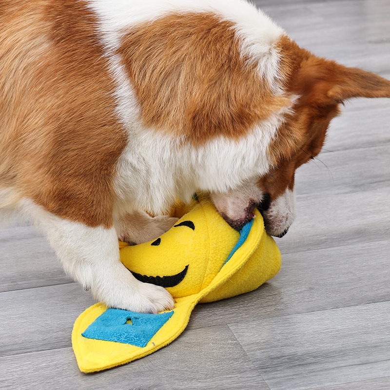 Funny Plush Pumpkin Shape Dog Snuffle Feeding Mat Nosework Treat Training Boredom Relief Dog Puzzle Toy