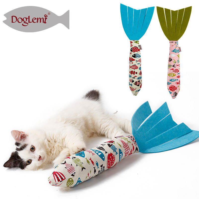 Grand poisson bague papier chat oreiller jouet