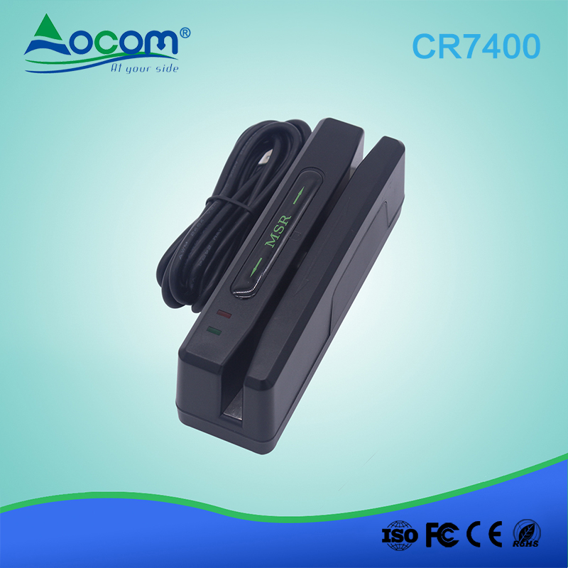 (CR7400) Lector de tarjetas de banda magnética de triple pista de 170 mm