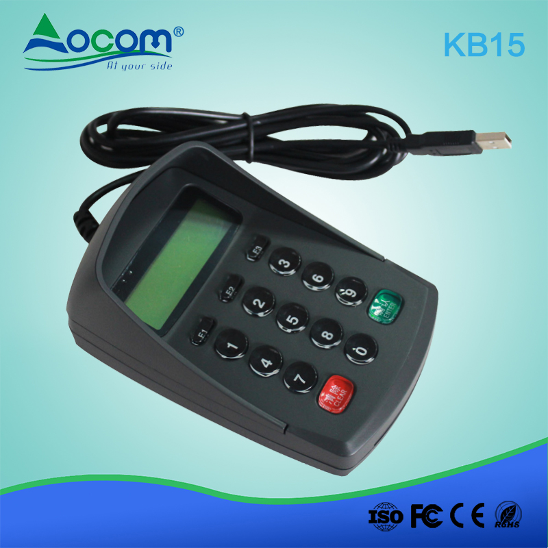 KB15 Προγραμματιζόμενη LCD RS232 Προσαρμοσμένη αριθμητική PinPad 15 κλειδιών