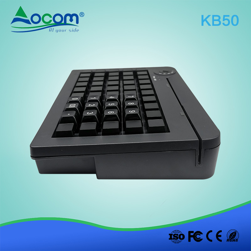 (KB50) 50 Keys Programmable Keyboard with Triple Tracks Magnetic Card Reader