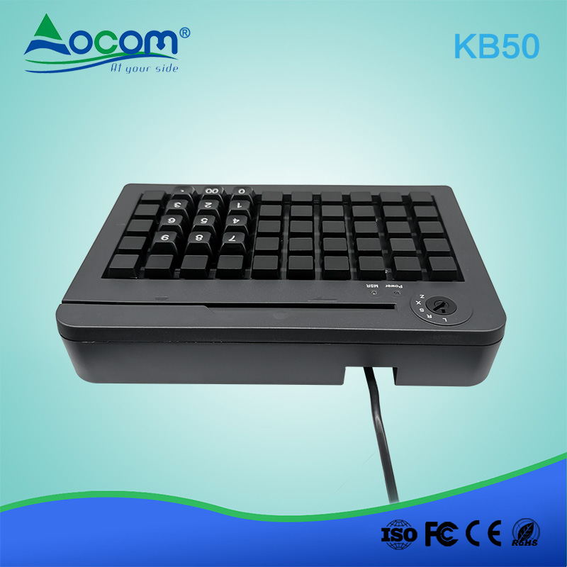 (KB50) 50 Keys Programmable Keyboard with Triple Tracks Magnetic Card Reader
