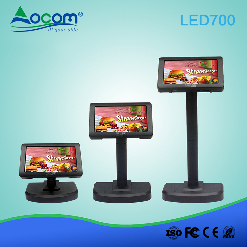 (LED700) Pantalla dividida de clientes de 7 pulgadas POS LED para clientes