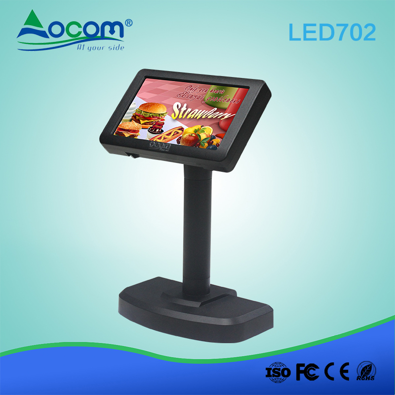 (LED702) 7-calowy supermarket VGA wyświetlacz LED pos biegun klienta