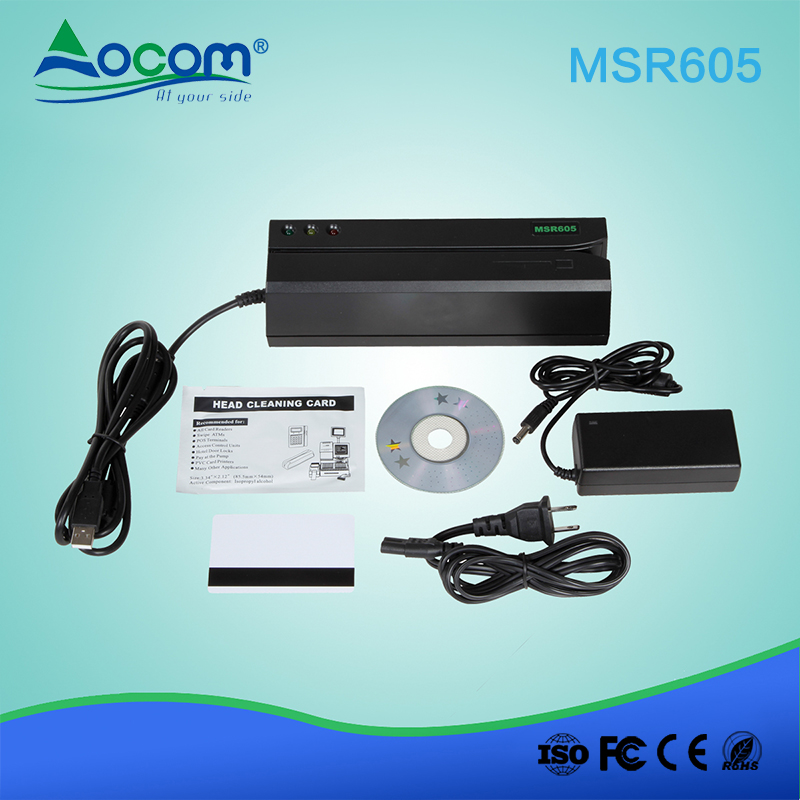 MSR605 USB برنامج ترميز شريطي MSR 123 قارئ وكاتب tracls