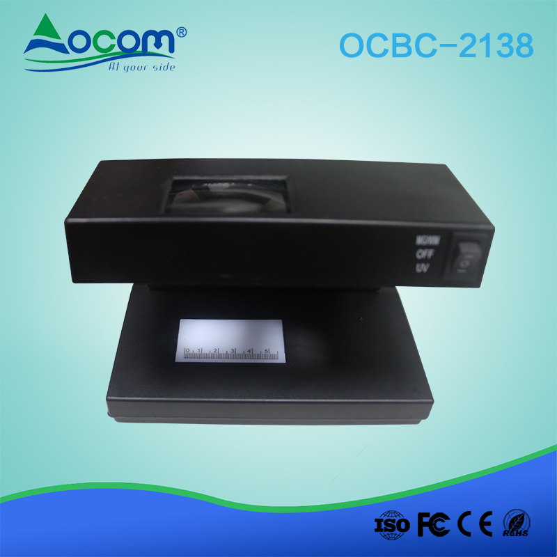 OCBC-2138 Rilevatore di denaro contraffatto con lente d'ingrandimento a luce viola