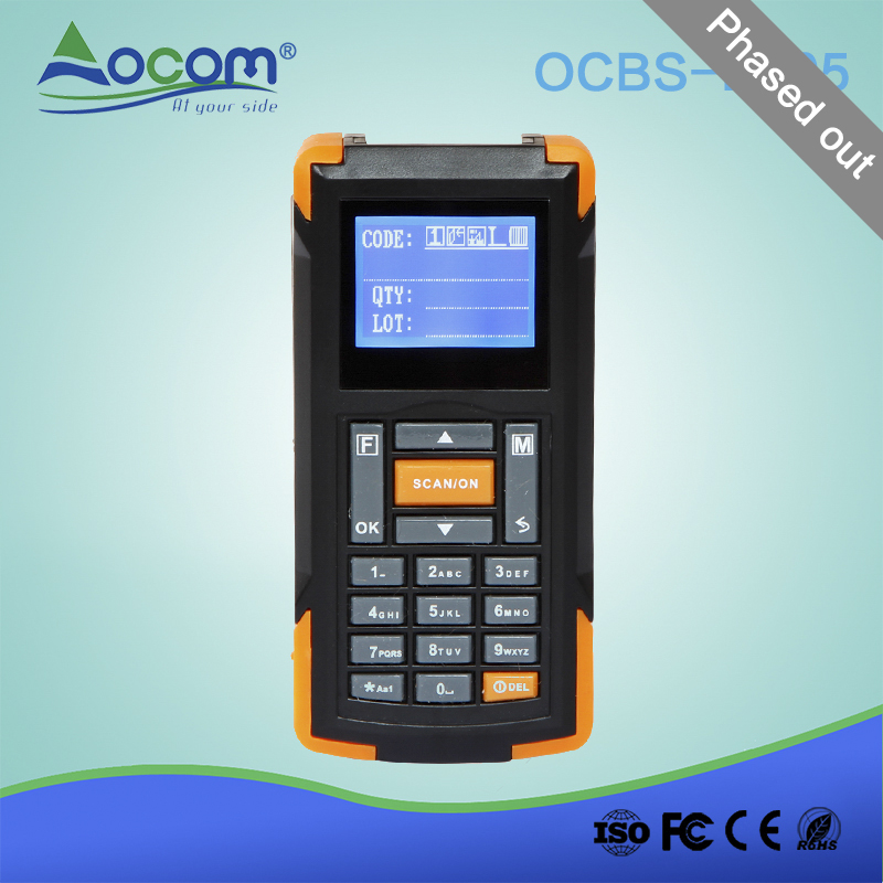 (OCBS-D105) Mini Bluetooth Wireless Barcode Scanner с экраном и памятью