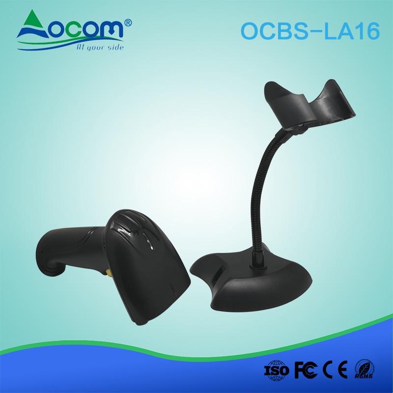 (OCBS-LA16) Auto Sense Handheld Wired 1D Laser Bar Code Reader Barcode Scanner With Stand