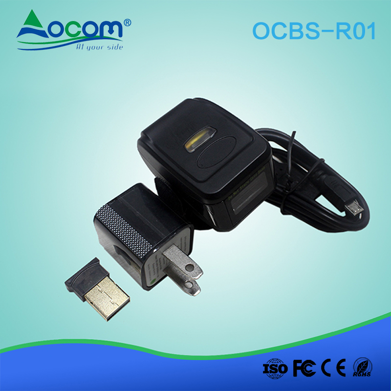 OCBS -R01 Draadloze QR-code draagbare ringvinger-streepjescodescanner