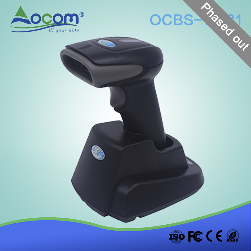 (OCBS-W231) 433Mhz or Bluetooth Wireless QR Code 2D Barcode Scanner With Cradle