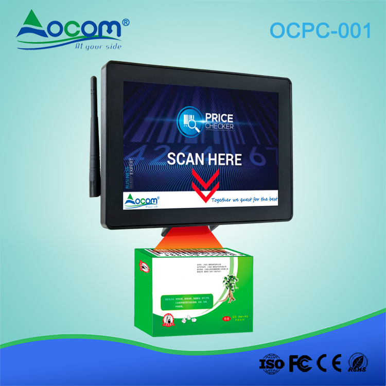 (OCPC-001-A) 10.1 inch Android system pos touch screen price checker with 2D barcode scanner